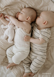Organic Cotton Pointelle Singlet Bodysuit - Natural  **Preorder**