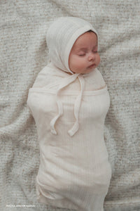 Organic Cotton Pointelle Baby Wrap - Natural  **Preorder**