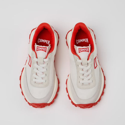 Drift Trail - White Recycled PET and Leather Sneakers for Kids