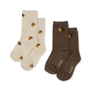 2 pack jacquard socks - lemon