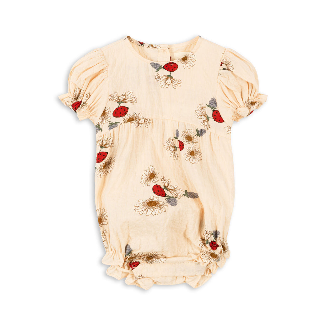 vida puff sleeve romper - ladybug