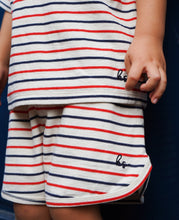 Load image into Gallery viewer, lin classic tee/shorts set gots - tricolore stripes