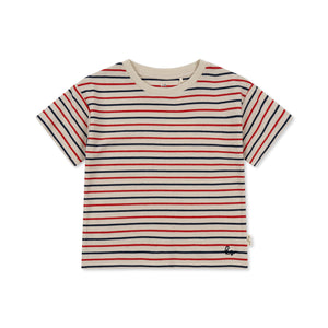 lin classic tee/shorts set gots - tricolore stripes