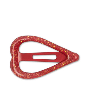 10 pack junior heart hair clips - flame scarlet