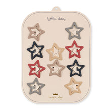 Load image into Gallery viewer, 10 pack junior star hair clips - flame scarlet