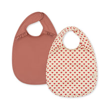 Load image into Gallery viewer, 2 pack frill dinner bibs - coeur rouge