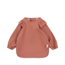 Load image into Gallery viewer, 2 pack dinner bib with sleeves and frill - coeur rouge