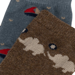 2 pack lapis socks - elephant/boat