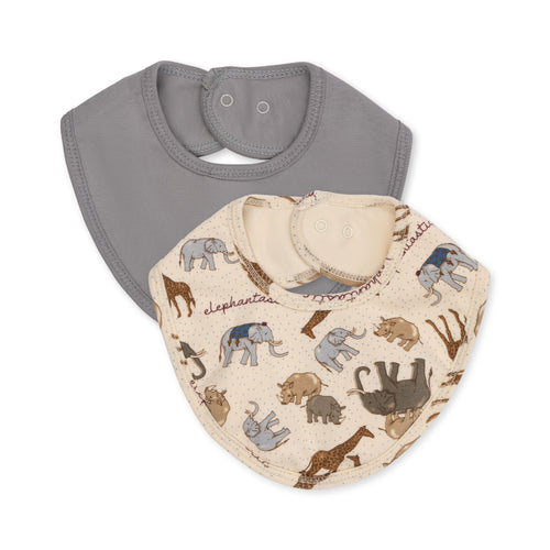 2 pack basic bibs - elefantastic/sleet