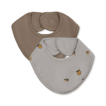 Load image into Gallery viewer, 2 pack basic bibs - lemon harbor/brindle