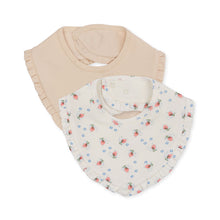 Load image into Gallery viewer, 2 pack basic frill bibs - brise dé été white/nouvelle peach