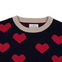 Load image into Gallery viewer, lapis knit blouse - navy heart