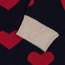 Load image into Gallery viewer, lapis knit blouse - navy heart