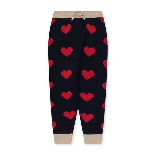 lapis knit pants - navy heart