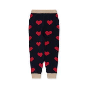 lapis knit pants - navy heart