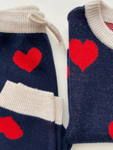 Load image into Gallery viewer, lapis knit pants - navy heart