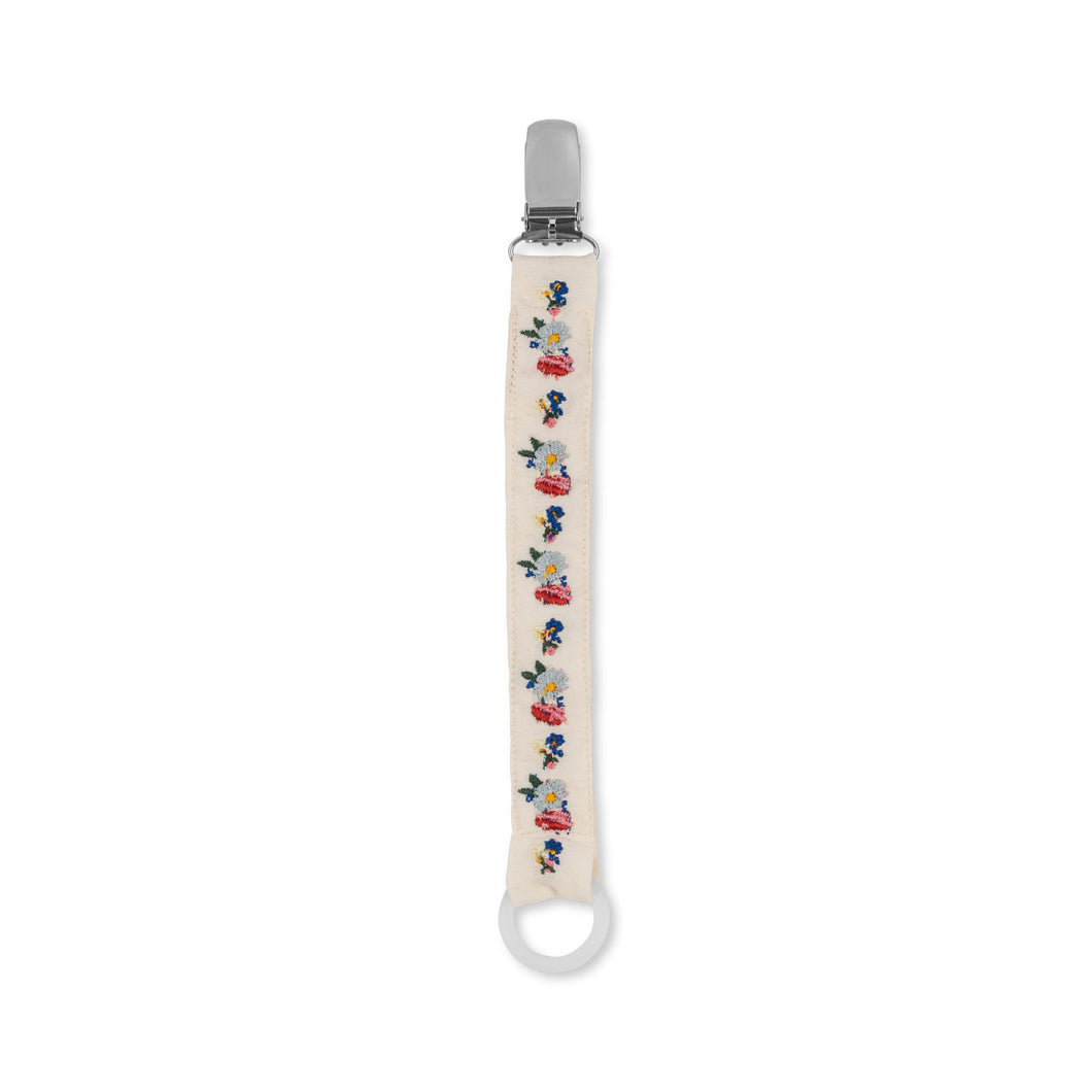 vintage pacifier strap - blossom blue
