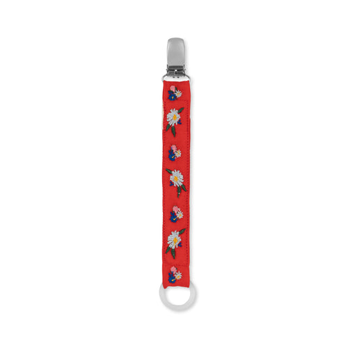 vintage pacifier strap - blossom rouge