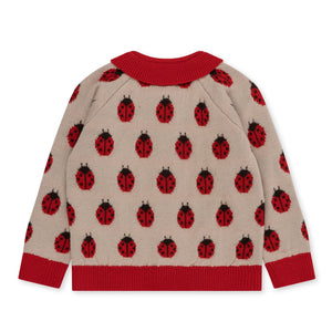 belou knit cardigan - ladybug