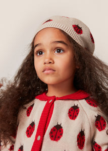 belou knit cardigan - ladybug