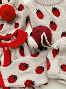 belou knit cardigan - ladybug