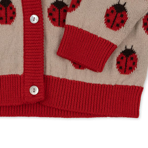 belou knit cardigan - ladybug