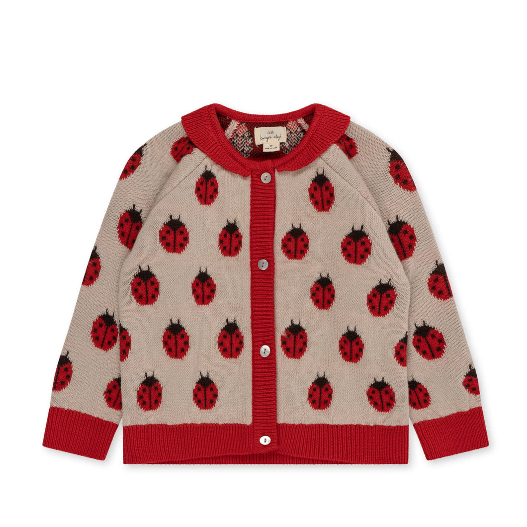 belou knit cardigan - ladybug