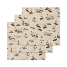 Load image into Gallery viewer, 3 pack muslin cloth - sail away