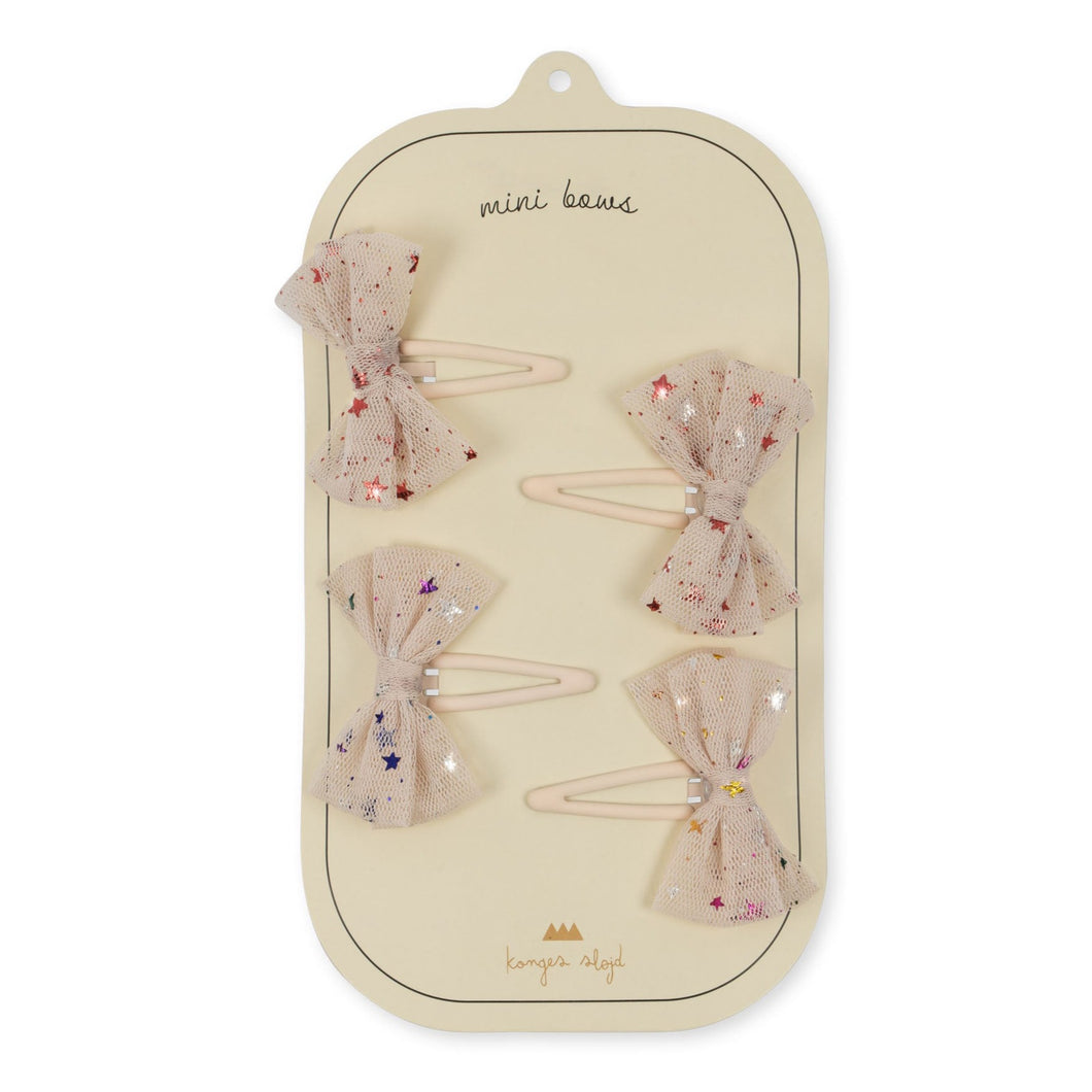4 pack tulle bow hair clips - etoile multi brazilian sand