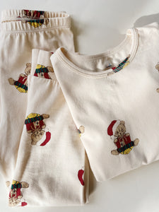 basic blouse / pants set - christmas teddy