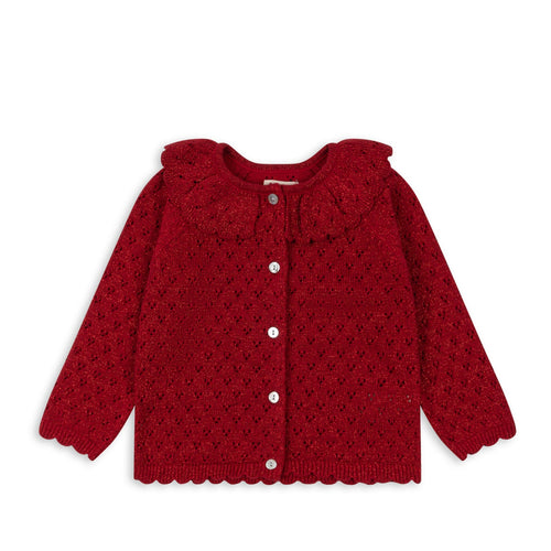 holiday knit cardigan - savy red