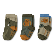 將圖片載入圖庫檢視器 SILAS COTTON SOCKS 3 PACK - MONSTERS BLUE MIX