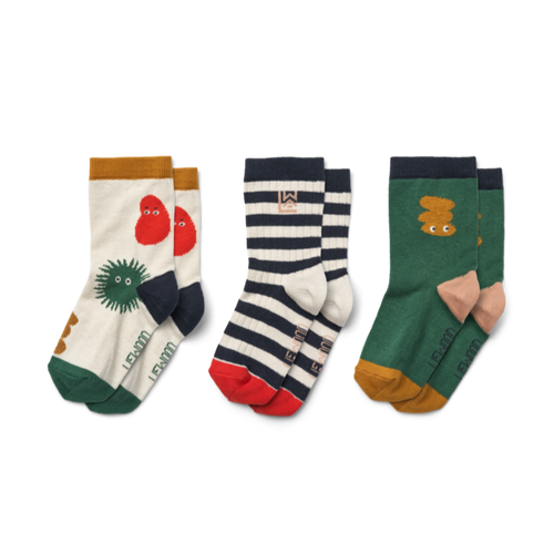 SILAS SOCKS 3 PACK - LIEWOOD GANG / SANDY MIX