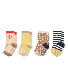 Load image into Gallery viewer, SILAS COTTON SOCKS 4 PACK - CHERRIES MULTI MIX