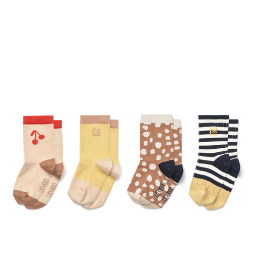 SILAS COTTON SOCKS 4 PACK - CHERRIES MULTI MIX