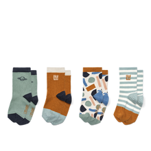 Load image into Gallery viewer, SILAS COTTON SOCKS 4 PACK - PLANET MULTI MIX