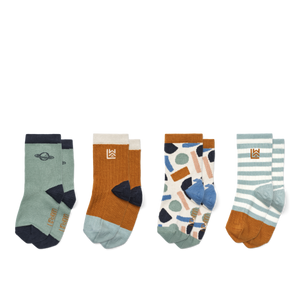SILAS COTTON SOCKS 4 PACK - PLANET MULTI MIX
