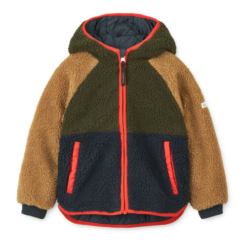 JACKSON REVERSIBLE JACKET - ARMY BROWN MULTI MIX