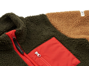 NOLAN PILE JACKET - ARMY BROWN MULTI MIX