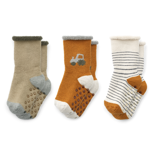 ELOY ANTI-SLIP BABY SOCKS 3-PACK - VEHICLES MIX