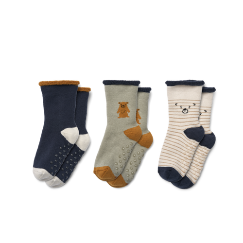 ELOY BABY SOCKS 3-PACK - TEDDY / DOVE BLUE MIX