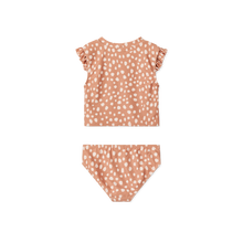 Load image into Gallery viewer, JUDIE PRINTED RUFFLE-TRIMMED BIKINI - LEO SPOTS / TUSCANY ROSE