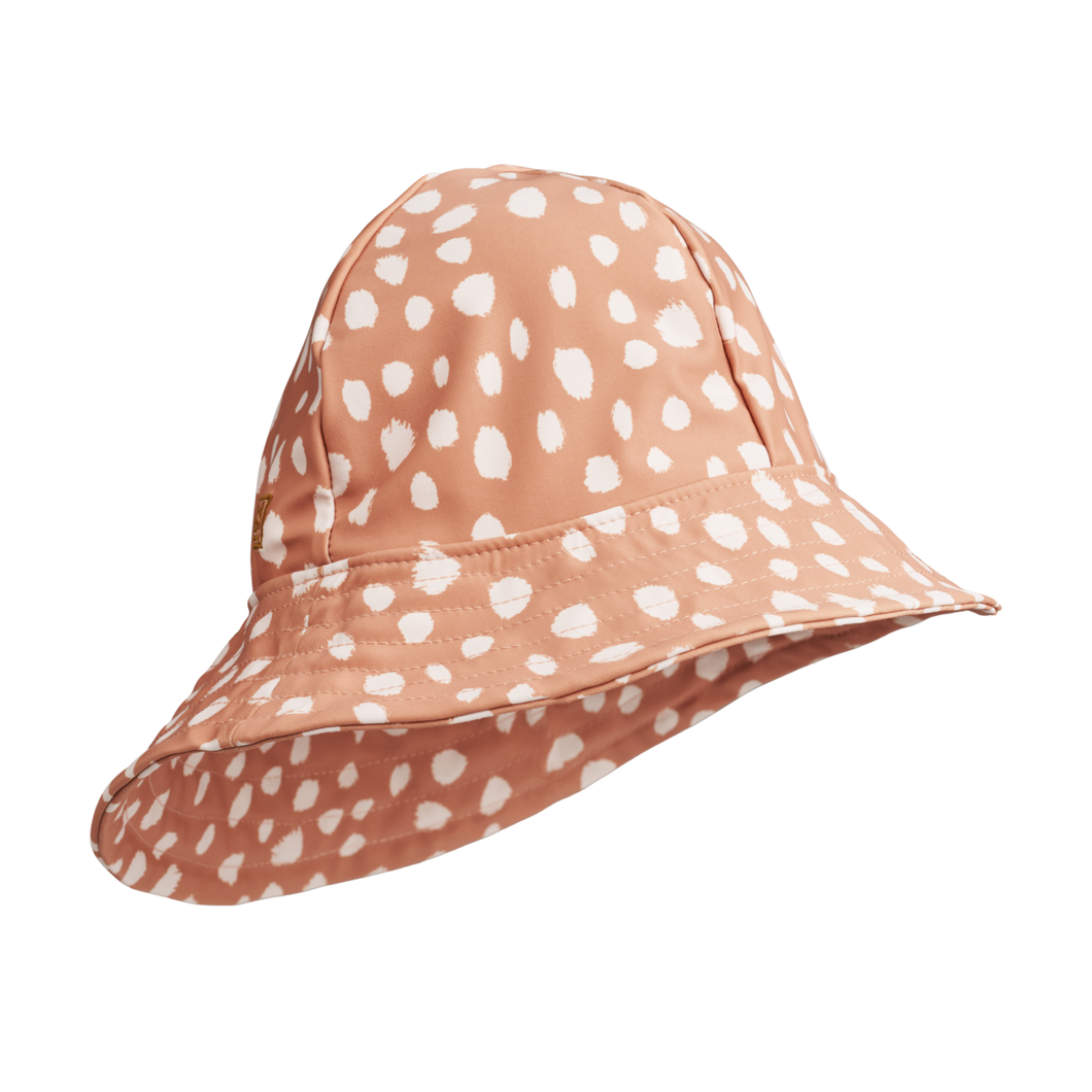 JOSEFINE WIDE BRIM SUN HAT - LEO SPOTS / TUSCANY ROSE