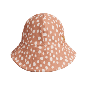 JOSEFINE WIDE BRIM SUN HAT - LEO SPOTS / TUSCANY ROSE