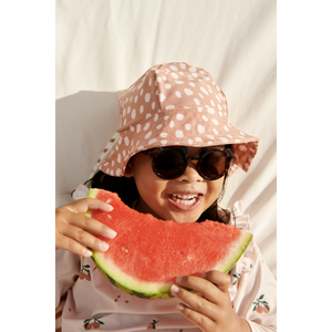 JOSEFINE WIDE BRIM SUN HAT - LEO SPOTS / TUSCANY ROSE