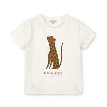 Load image into Gallery viewer, PLACEMENT PRINT BABY T-SHIRT - LEOPARD / CRISP WHITE