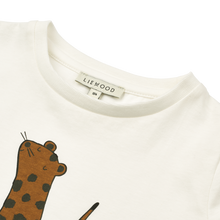 Load image into Gallery viewer, PLACEMENT PRINT BABY T-SHIRT - LEOPARD / CRISP WHITE