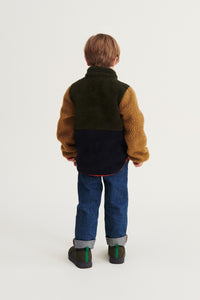 NOLAN PILE JACKET - ARMY BROWN MULTI MIX