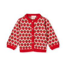 Load image into Gallery viewer, Children's cardigan with strawberry pattern on a white background