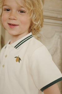florian polo shirt gots - antique white